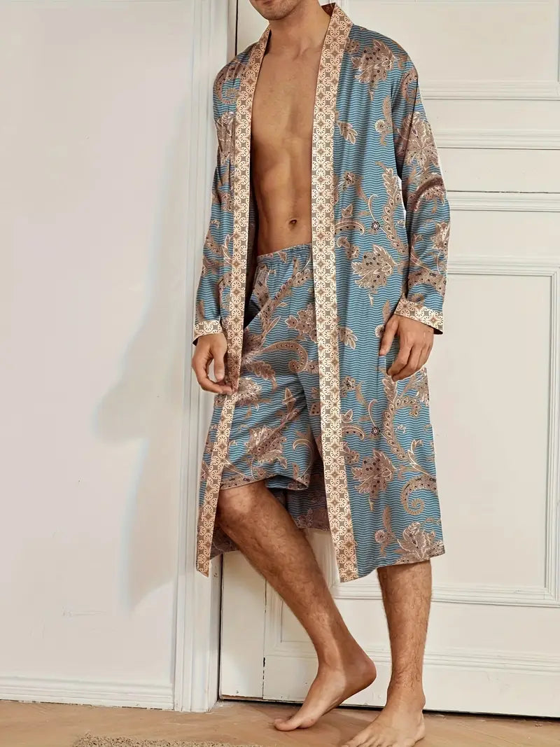 Satin Crest Lounge Robe