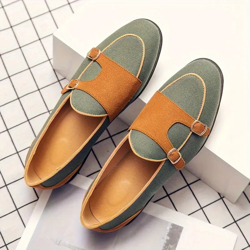 Oxford Canvas Suede Slip-Ons