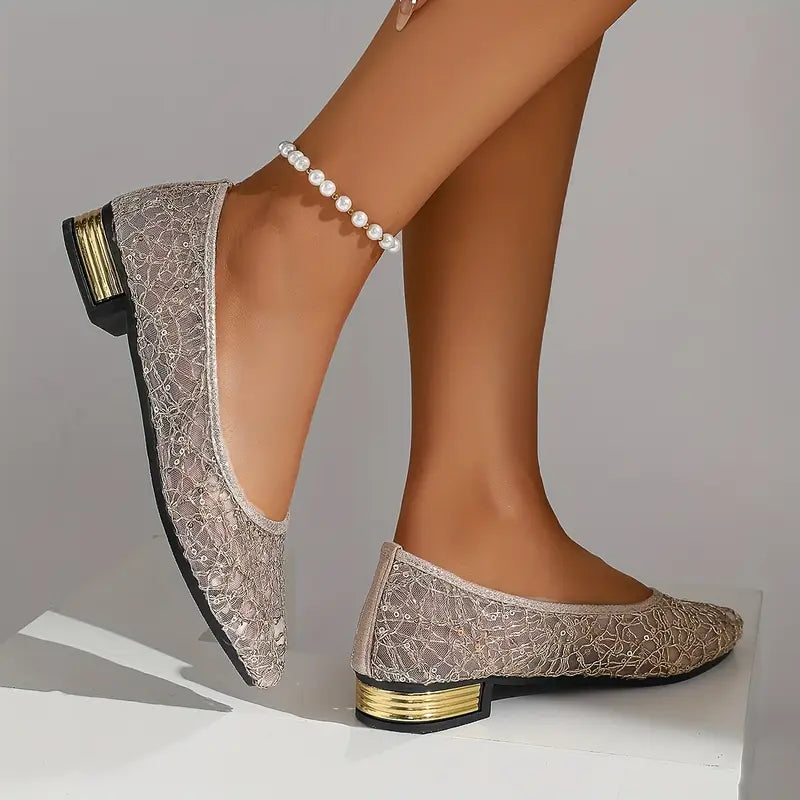 SheerLuxe Embroidered Flats