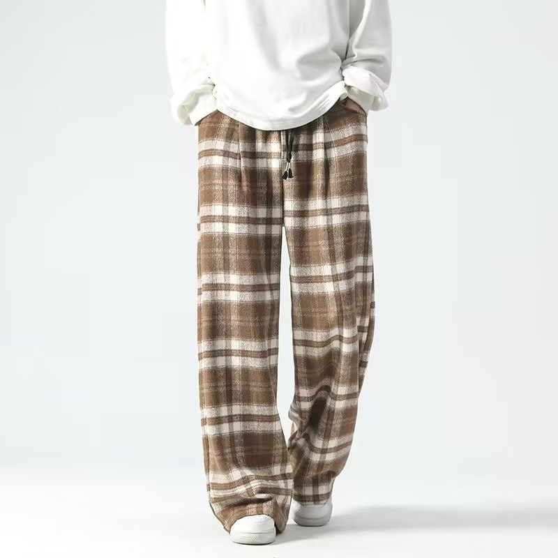 Knox Plaid Wide-Leg Joggers