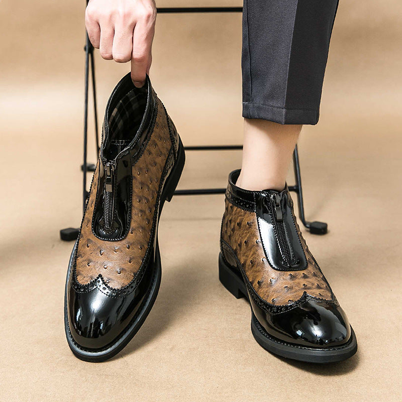 Noir Ostrich Slip-On