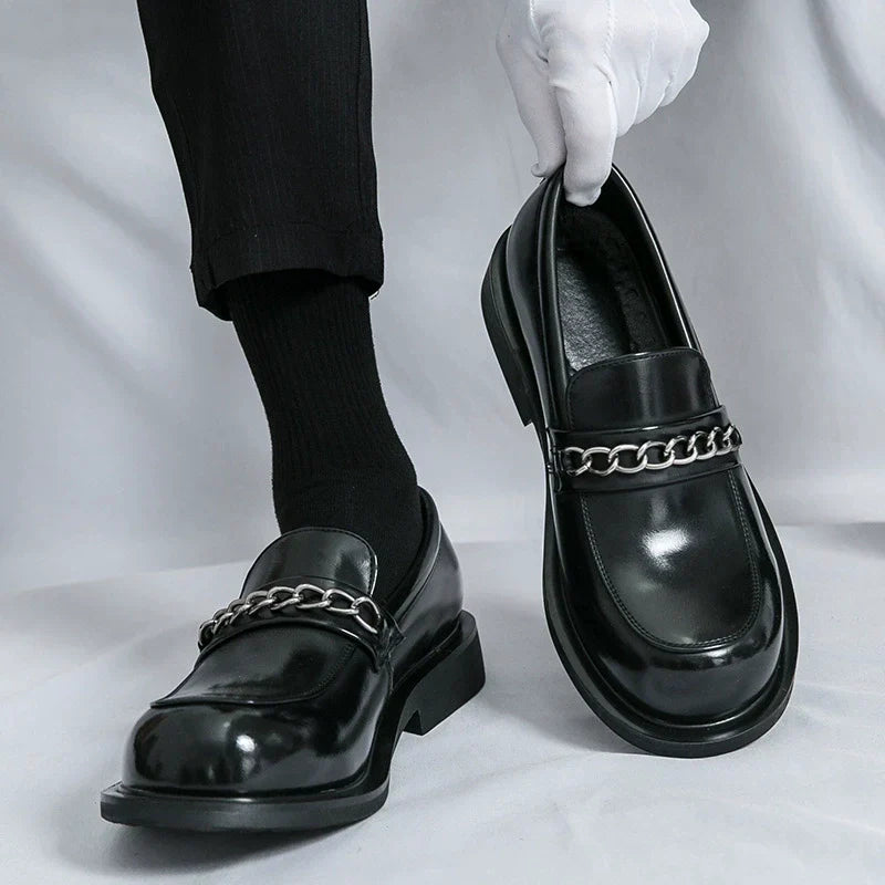 Belvedere Chain Leather Loafers