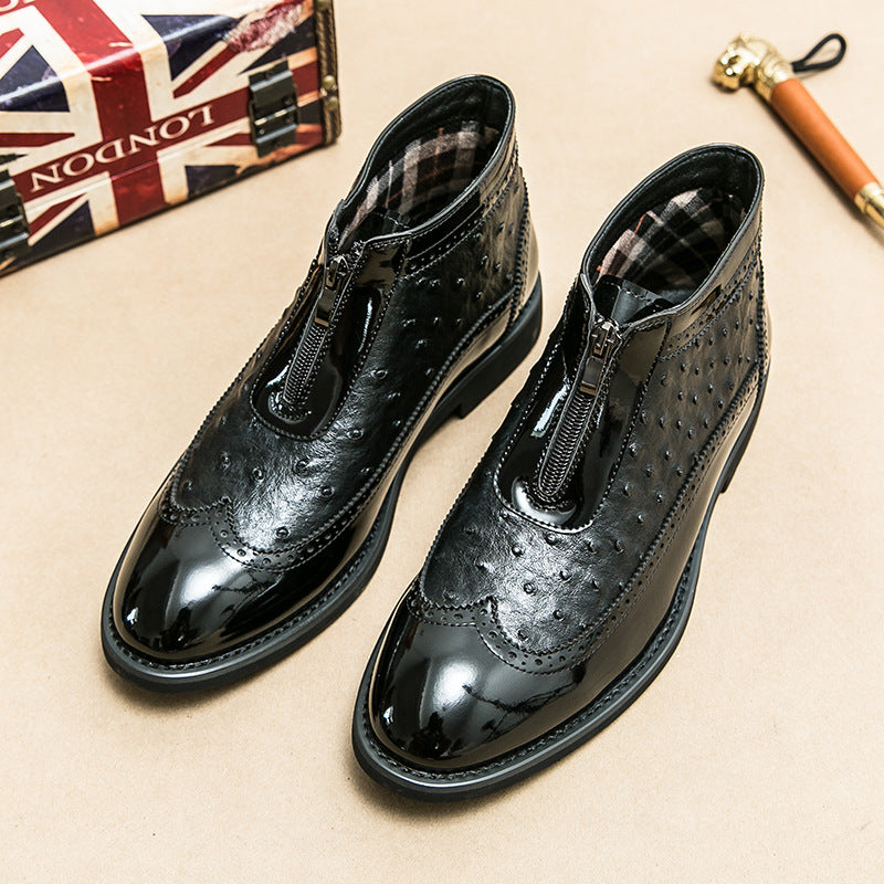 Noir Ostrich Slip-On