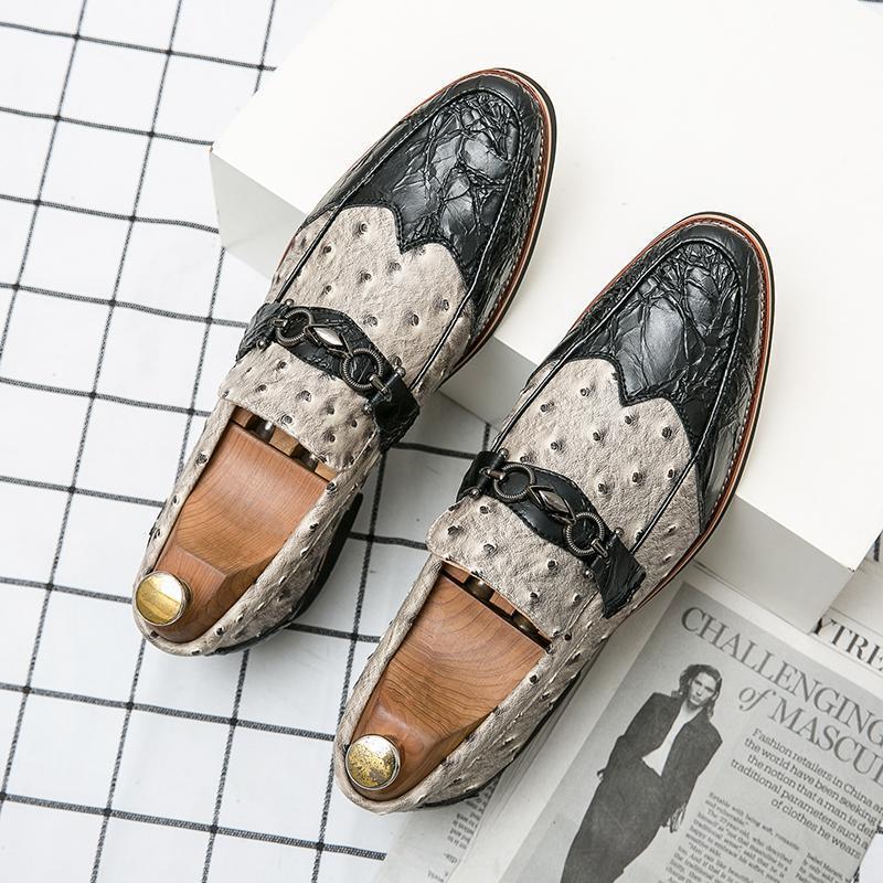 Oxford Ostrich Leather Loafers