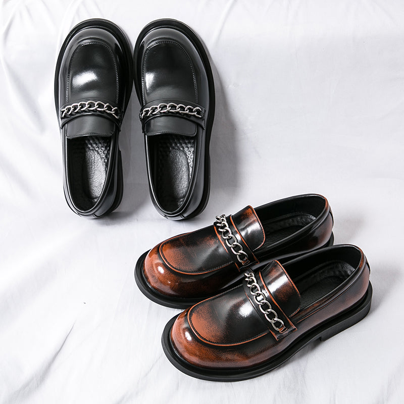 Belvedere Chain Leather Loafers